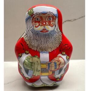 Vintage Santa Tin Box Company Cookies Treats Collectible
